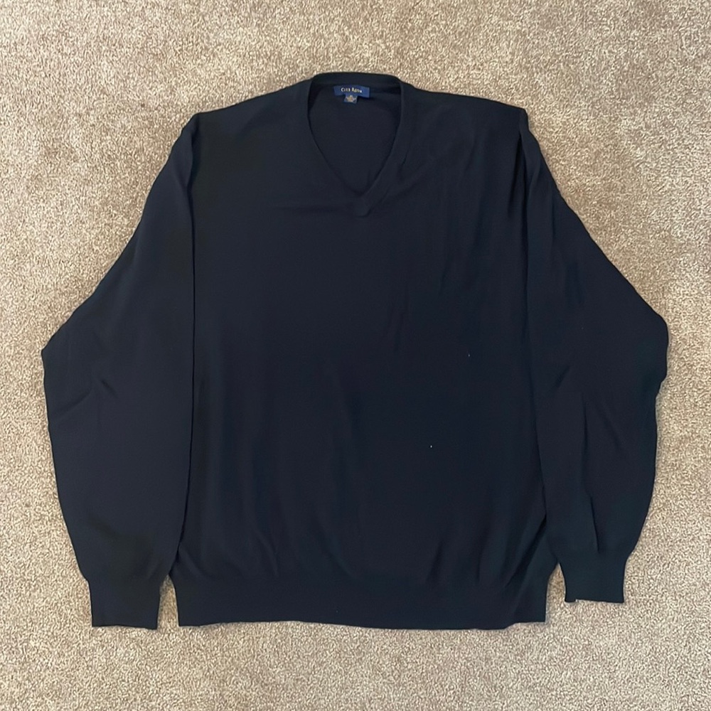 XL Club Room Black Men’s V-Neck 100% Merino Wool Sweater